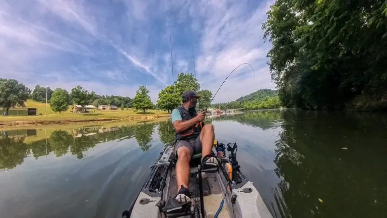 Kistler Hunt BFS Rod bend while Kayak Fishing